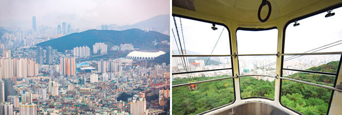 Photo_Pemandangan pusat kota Busan dari kereta gantung