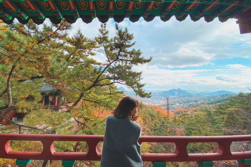 Photo Pemandangan Seoul dari akomodasi Templestay Geumsunsa